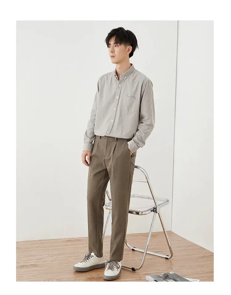 Men's Woolen Slim-fit Ankle Pants Winter Straight — feature 11