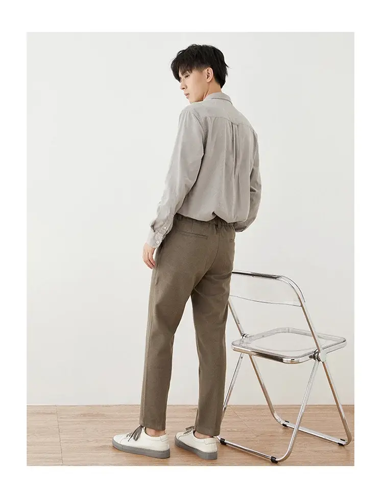 Men's Woolen Slim-fit Ankle Pants Winter Straight — feature 12