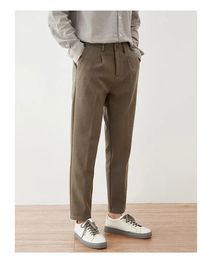 Men's Woolen Slim-fit Ankle Pants Winter Straight — feature 14