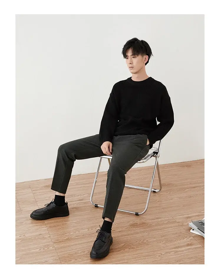 Men's Woolen Slim-fit Ankle Pants Winter Straight — feature 18