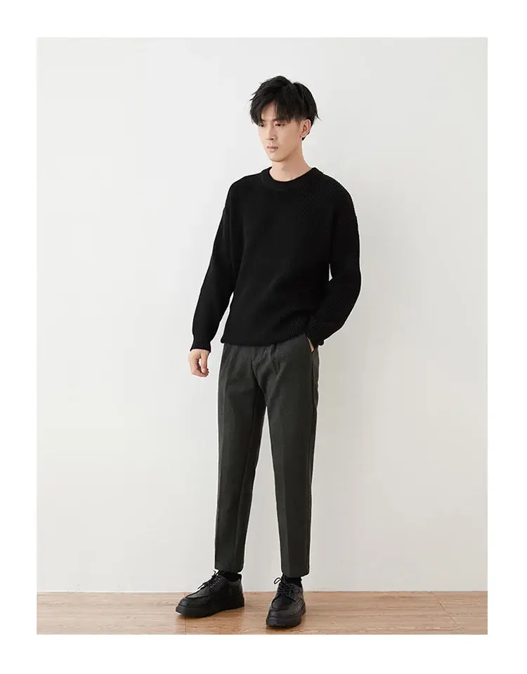 Men's Woolen Slim-fit Ankle Pants Winter Straight — feature 19