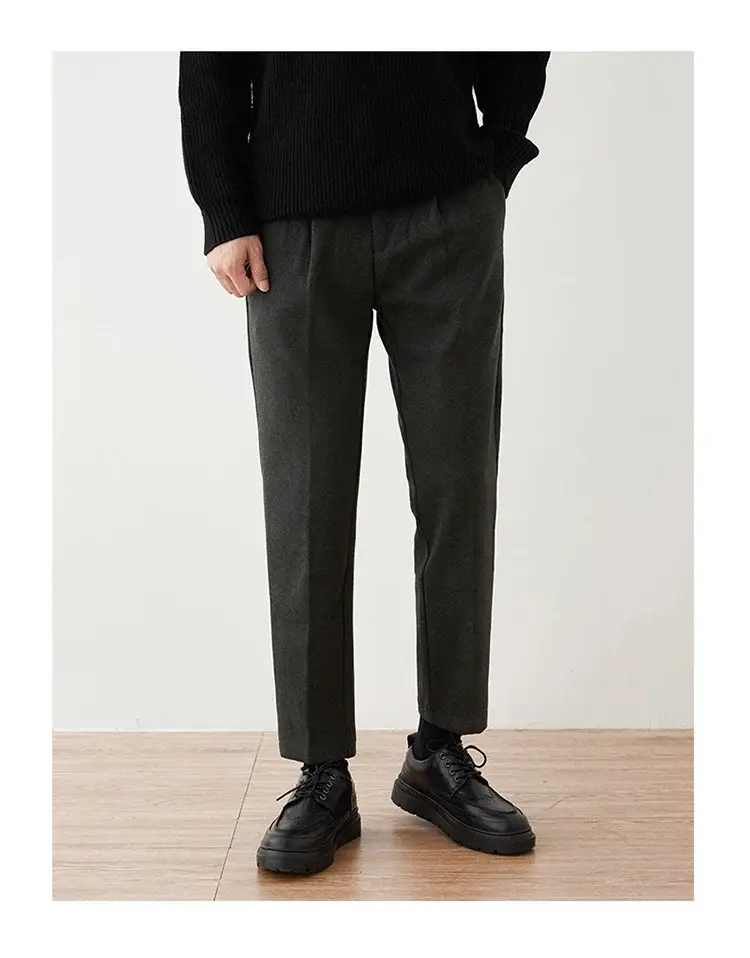 Men's Woolen Slim-fit Ankle Pants Winter Straight — feature 20