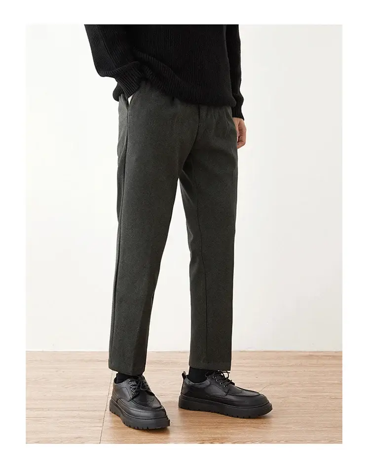 Men's Woolen Slim-fit Ankle Pants Winter Straight — feature 21