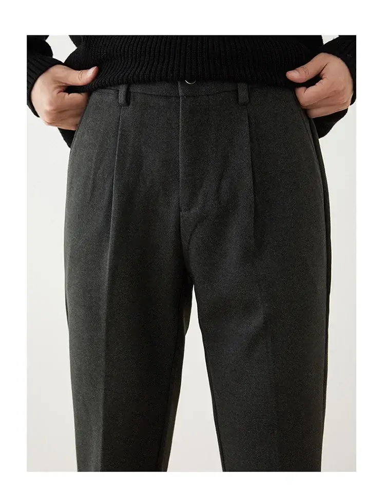 Men's Woolen Slim-fit Ankle Pants Winter Straight — feature 22
