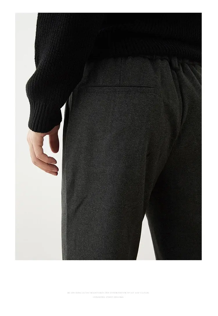 Men's Woolen Slim-fit Ankle Pants Winter Straight — feature 23