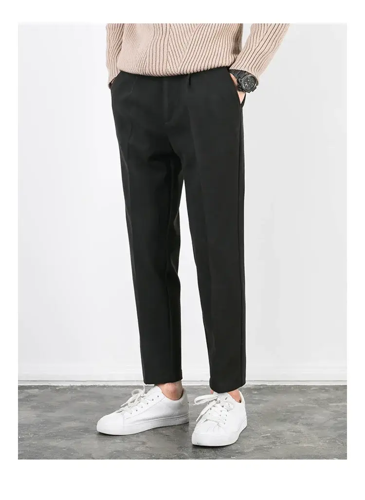 Men's Woolen Slim-fit Ankle Pants Winter Straight — feature 25