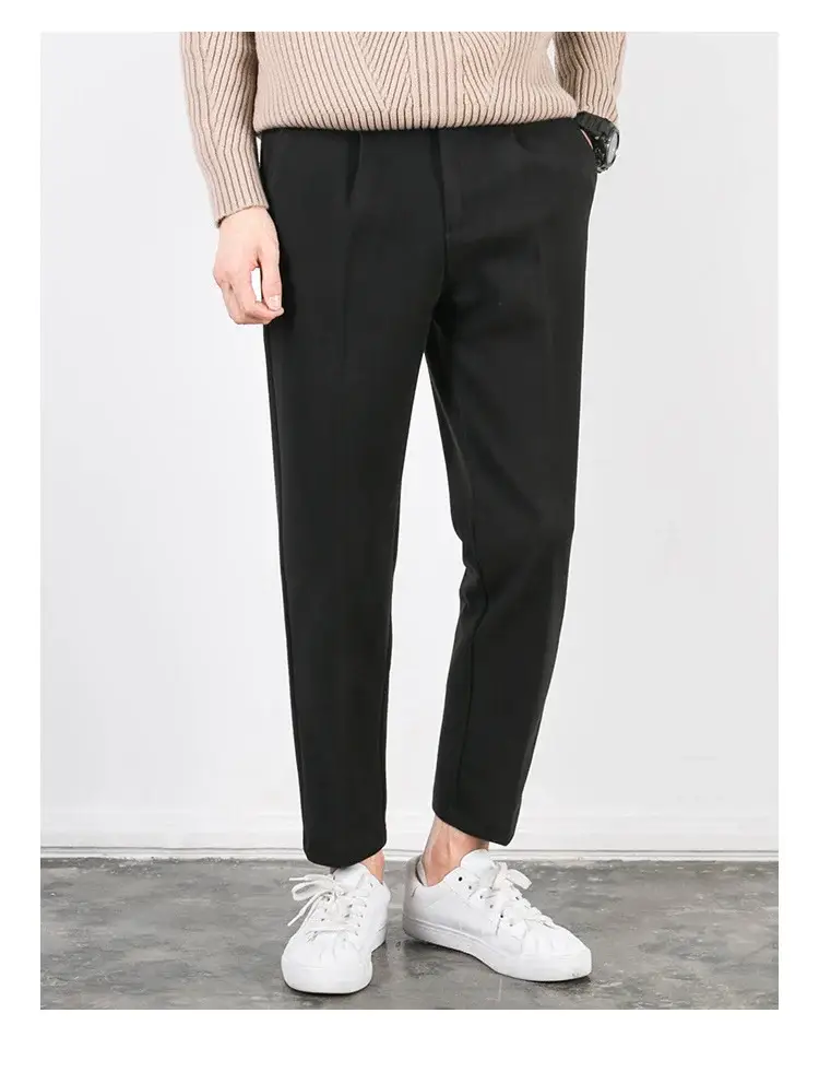 Men's Woolen Slim-fit Ankle Pants Winter Straight — feature 26