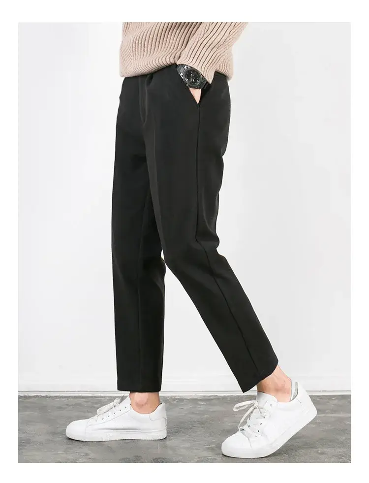 Men's Woolen Slim-fit Ankle Pants Winter Straight — feature 27