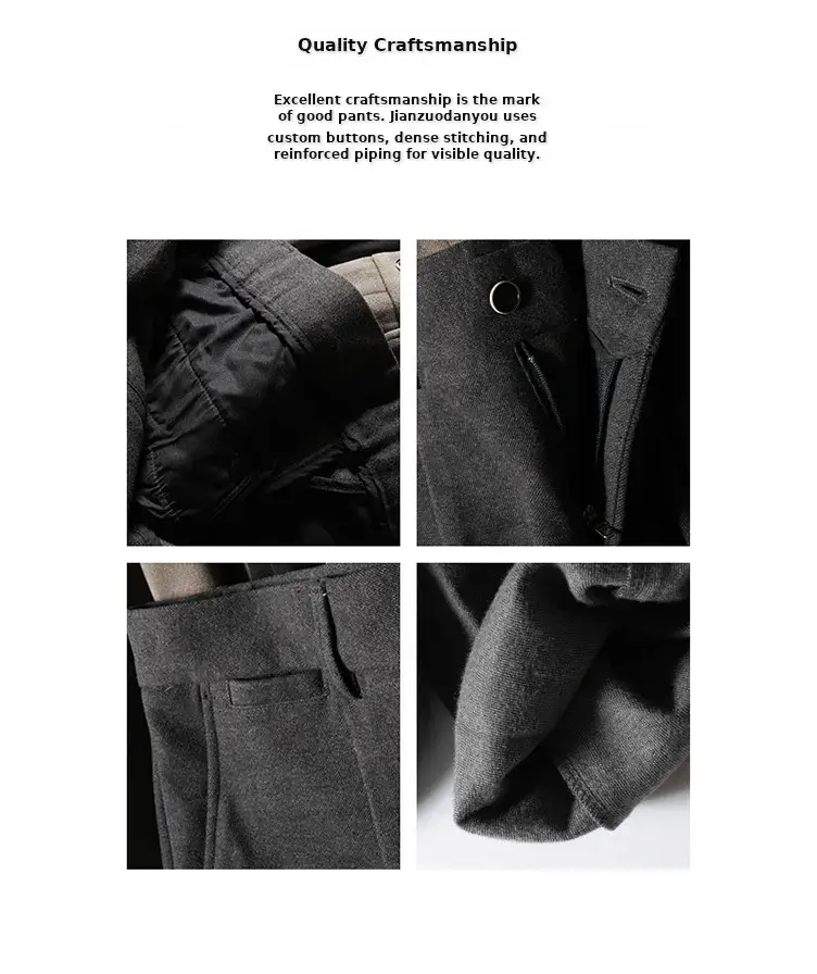 Men's Woolen Slim-fit Ankle Pants Winter Straight — feature 4
