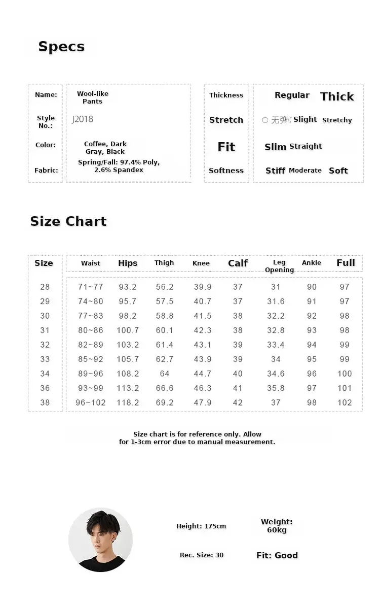 Men's Woolen Slim-fit Ankle Pants Winter Straight — feature 6