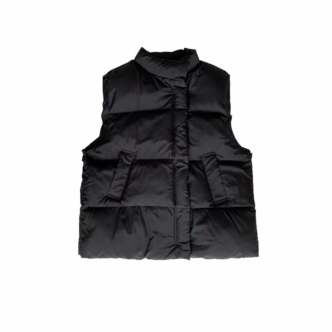 Men Black Puffer Vest Winter Warm Loose Waistcoat