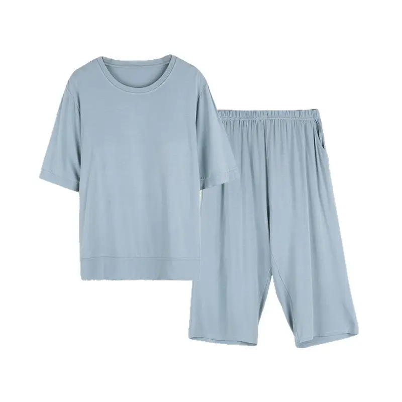 [Multiple Styles] Knitted Cotton Pajamas for Women, Summer Short-Sleeved Home Wear Set, Can Be Worn Outside, Comfortable and Breathable