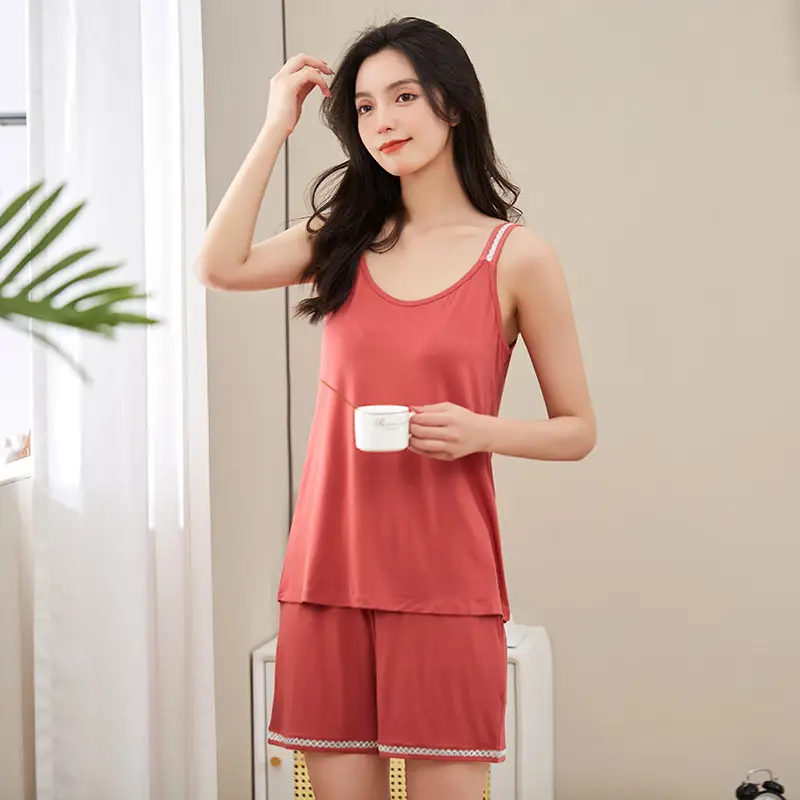 [Multiple Styles] Knitted Cotton Pajamas for Women, Summer Short-Sleeved Home Wear Set, Can Be Worn Outside, Comfortable and Breathable