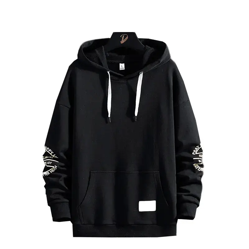 Men's Light Blue Hooded Sweatshirt Loose Fit Japanese Brand - Image 6