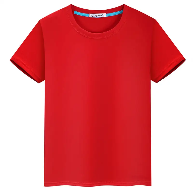 Children Red T-Shirt Logo Set Solid Color - Image 3