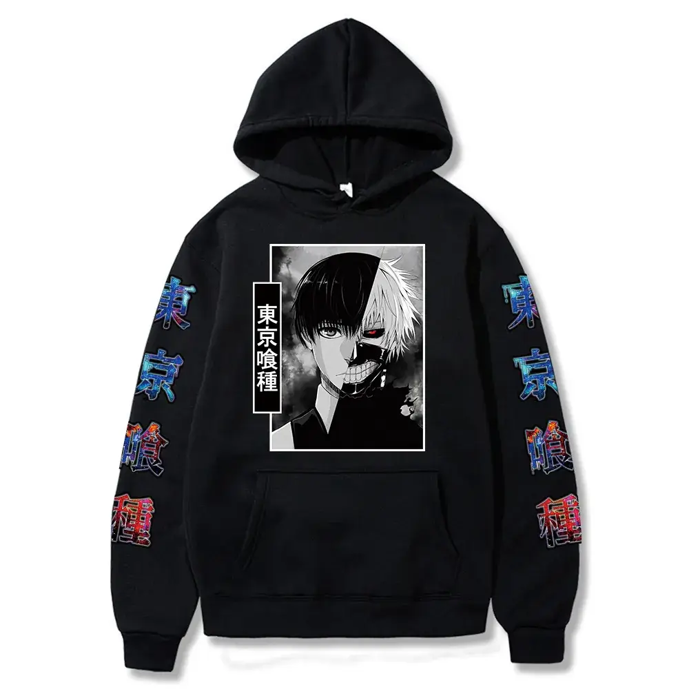 Pink Anime Tokyo Ghoul Print Hoodie for Men - Image 5