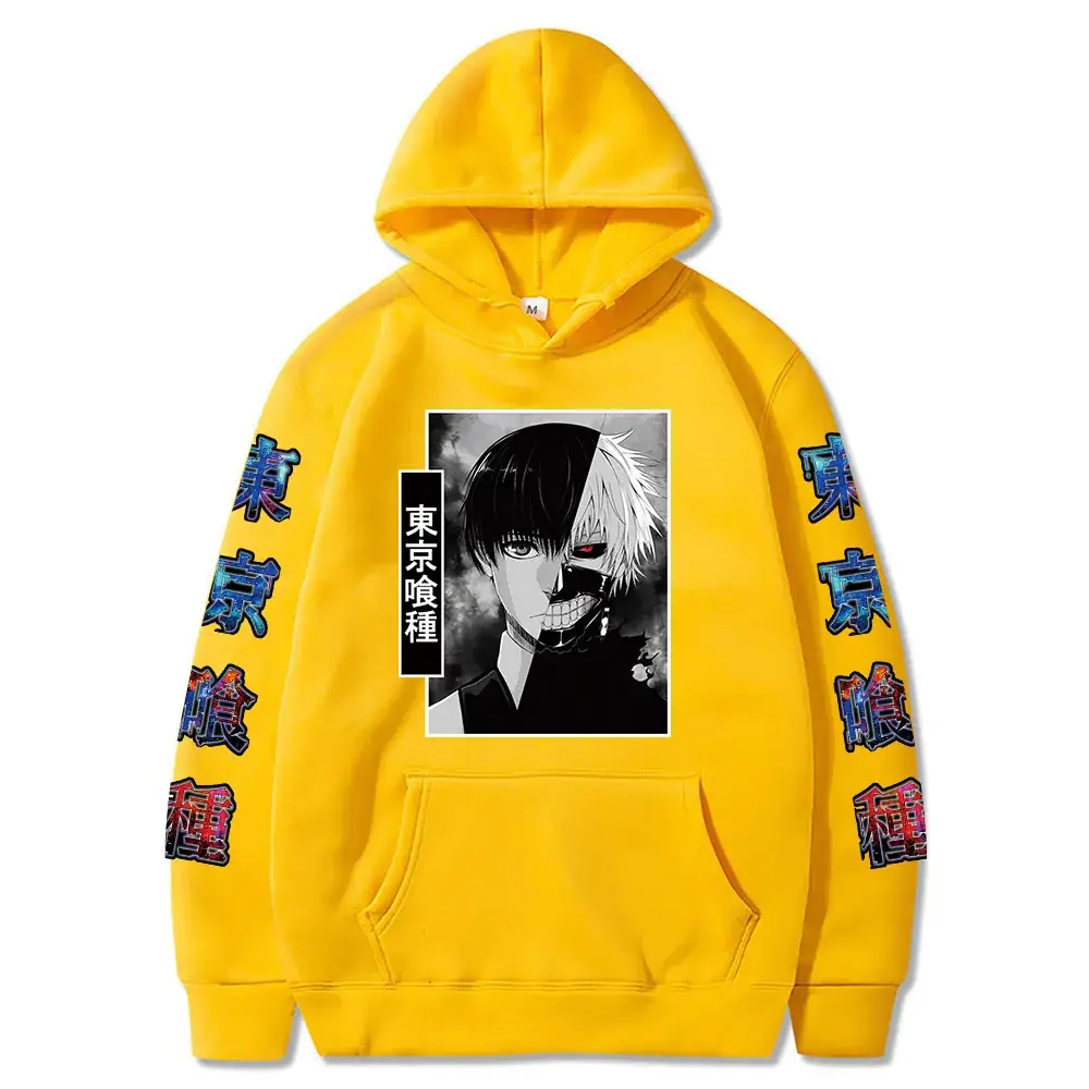 Pink Anime Tokyo Ghoul Print Hoodie for Men - Image 2
