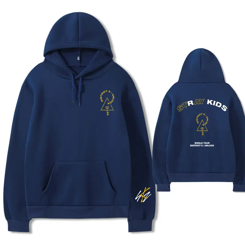 Black Hoodie Set Street Kids District 9 Unlocked Concert Fashion - Image 7