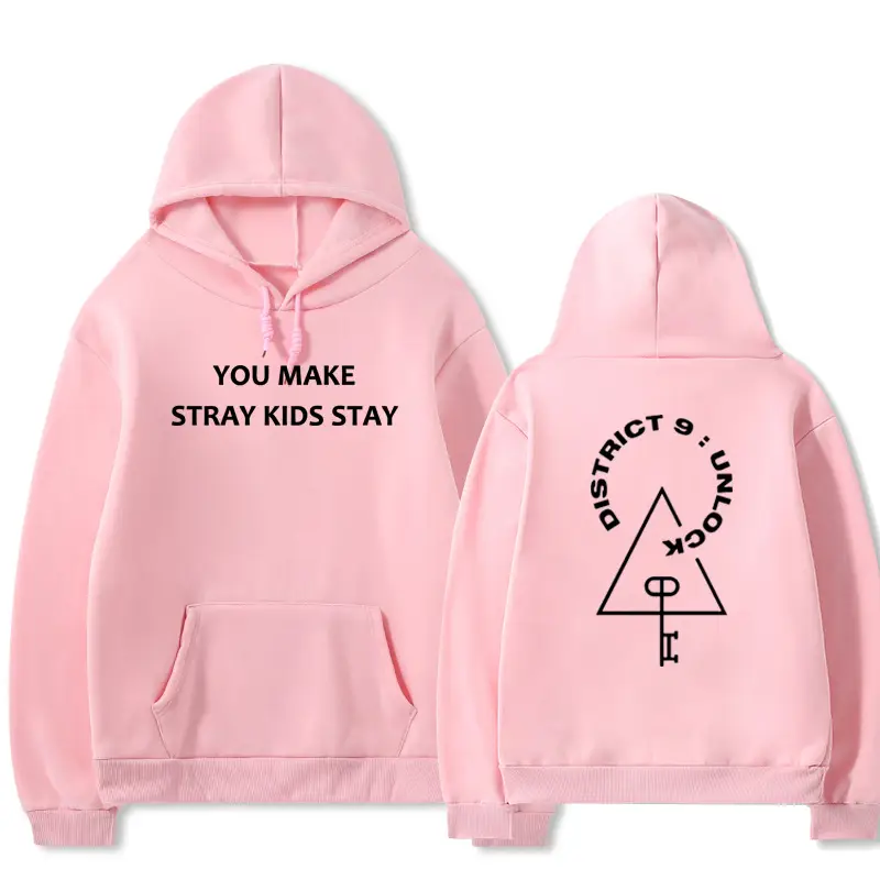 Black Hoodie Set Street Kids District 9 Unlocked Concert Fashion - Image 2