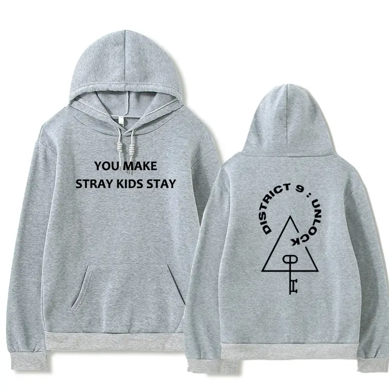 Black Hoodie Set Street Kids District 9 Unlocked Concert Fashion - Image 3