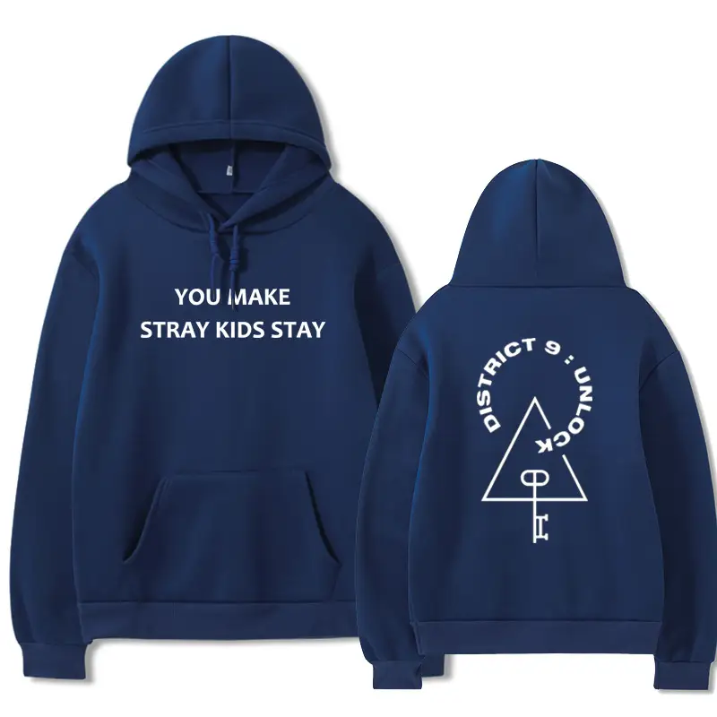 Black Hoodie Set Street Kids District 9 Unlocked Concert Fashion - Image 5