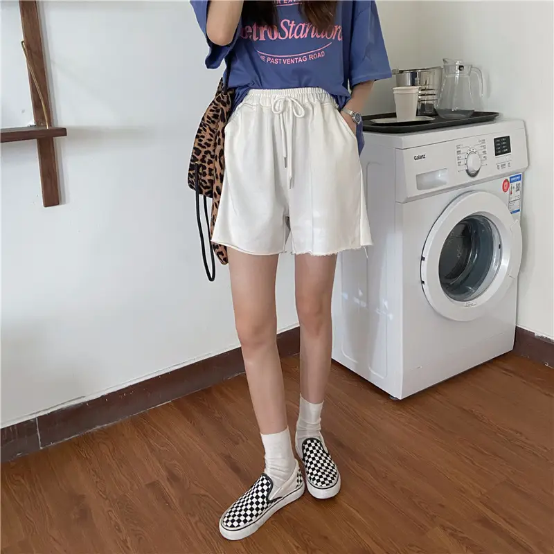 Women Grey Drawstring Shorts 2024 Summer Loose Fit - Image 4