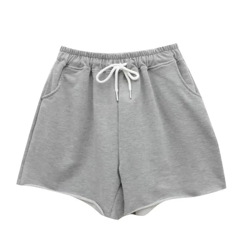 Women Grey Drawstring Shorts 2024 Summer Loose Fit - Image 5