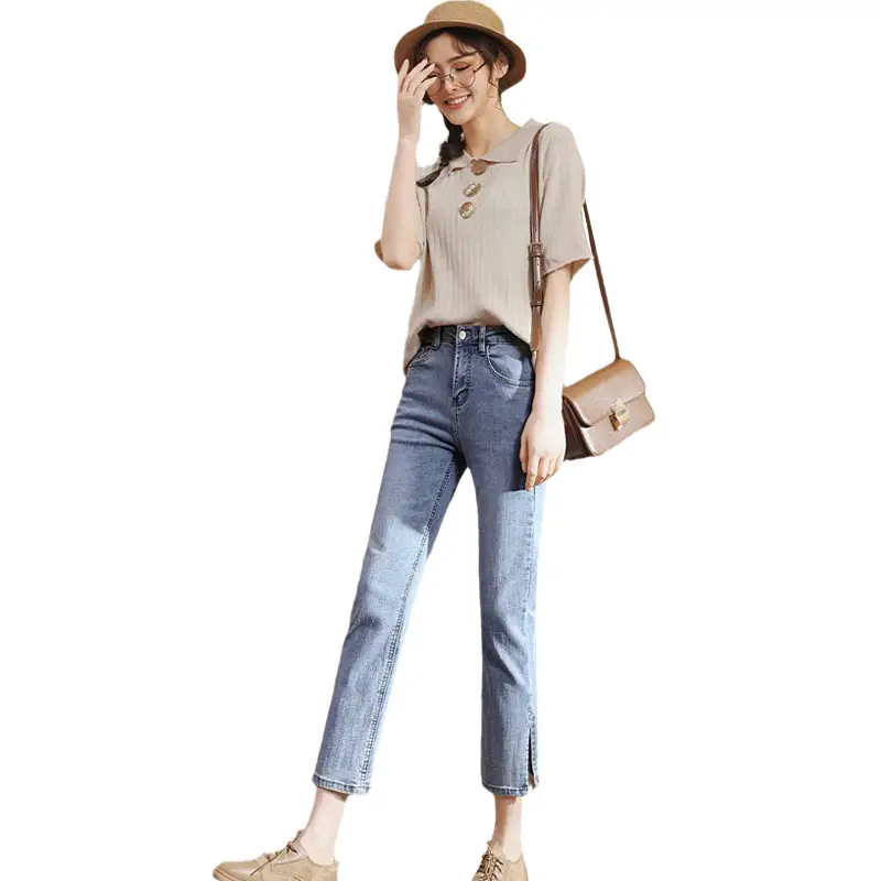 Female Jeans Large High Waist Elastic Spring Micro Flared Pants - Image 7