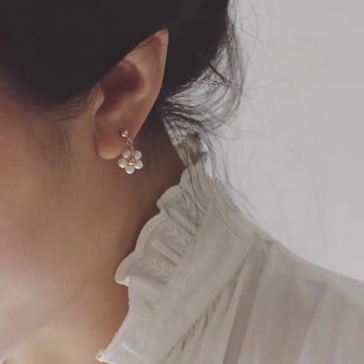 14K Gold Pearl Earrings for Women - Image 2