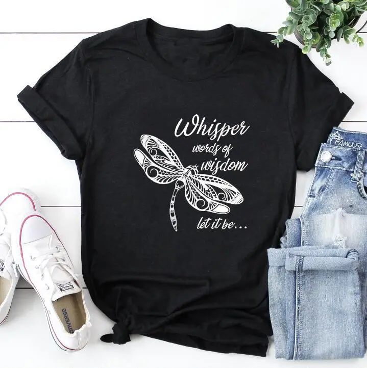 Whisper Words Butterfly Print T-Shirt White - Image 2