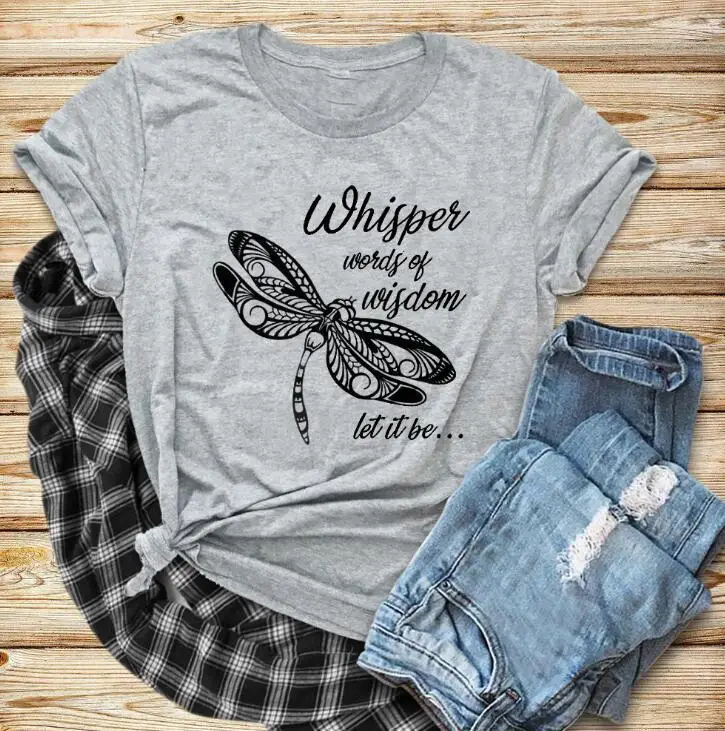 Whisper Words Butterfly Print T-Shirt White - Image 3
