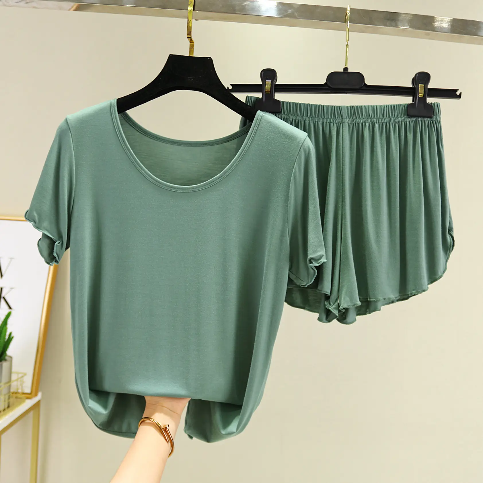 2024 Summer Blue Modal Cotton Women's 2-Piece Set - Image 8