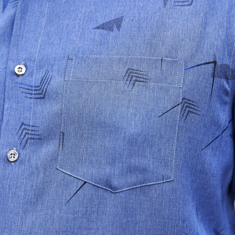 Men's 2021 Blue Denim Long Sleeve Shirt Extra Large