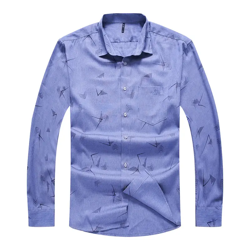 Men's 2021 Blue Denim Long Sleeve Shirt Extra Large