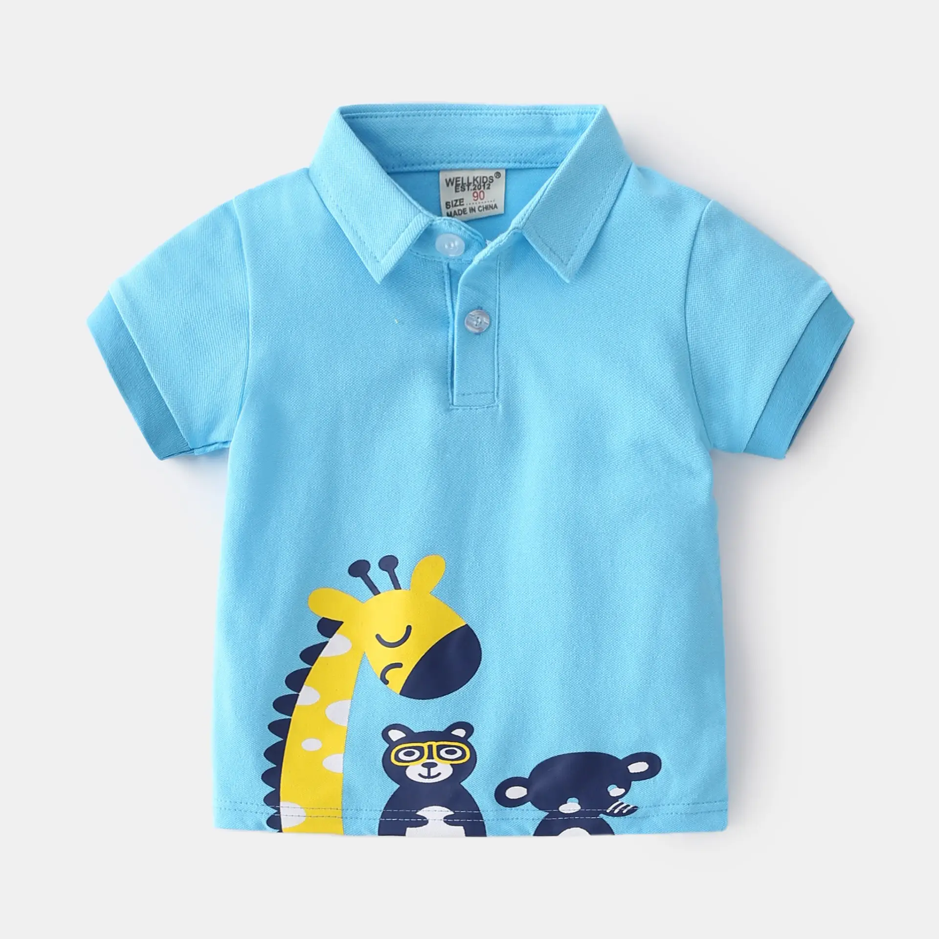 Yellow Cartoon Long-Eyelashed Boy's T-Shirt 2023 - Image 2