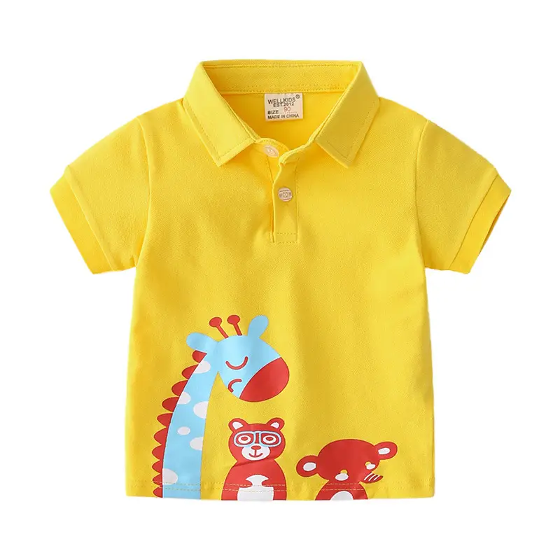 Yellow Cartoon Long-Eyelashed Boy's T-Shirt 2023 - Image 6