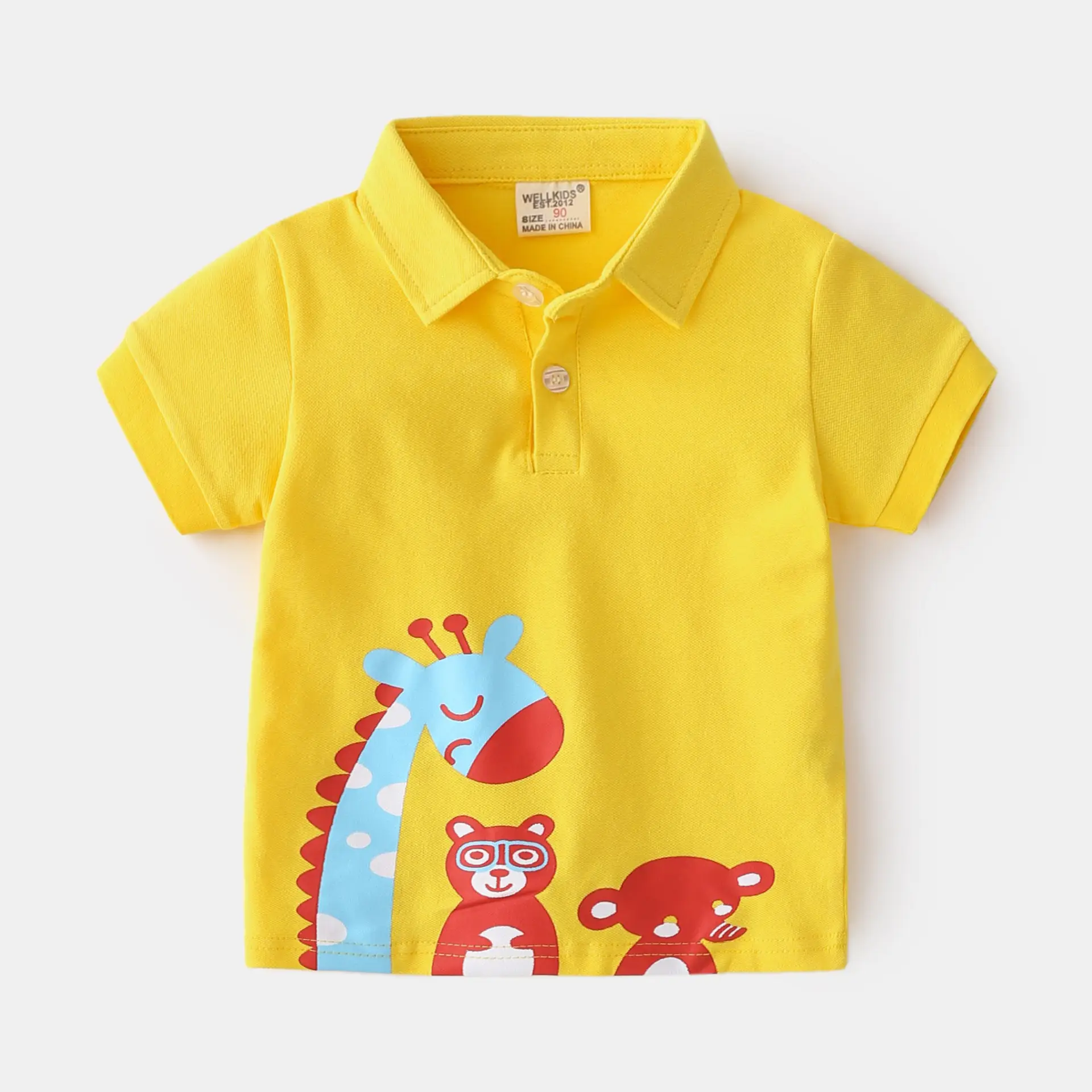 Yellow Cartoon Long-Eyelashed Boy's T-Shirt 2023 - Image 3