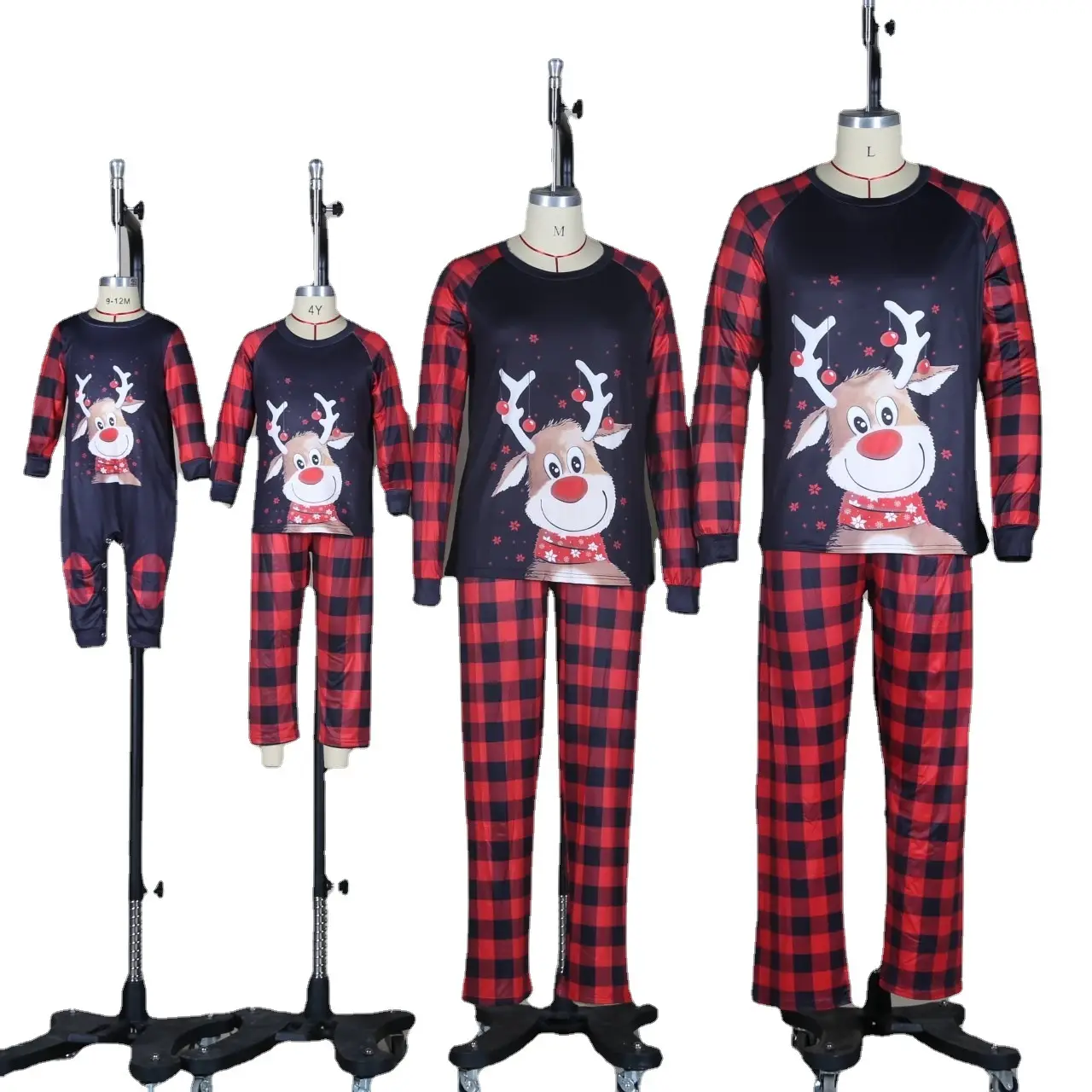 2025 Christmas Deer Print Pajamas Set for Kids & Teens - Image 4
