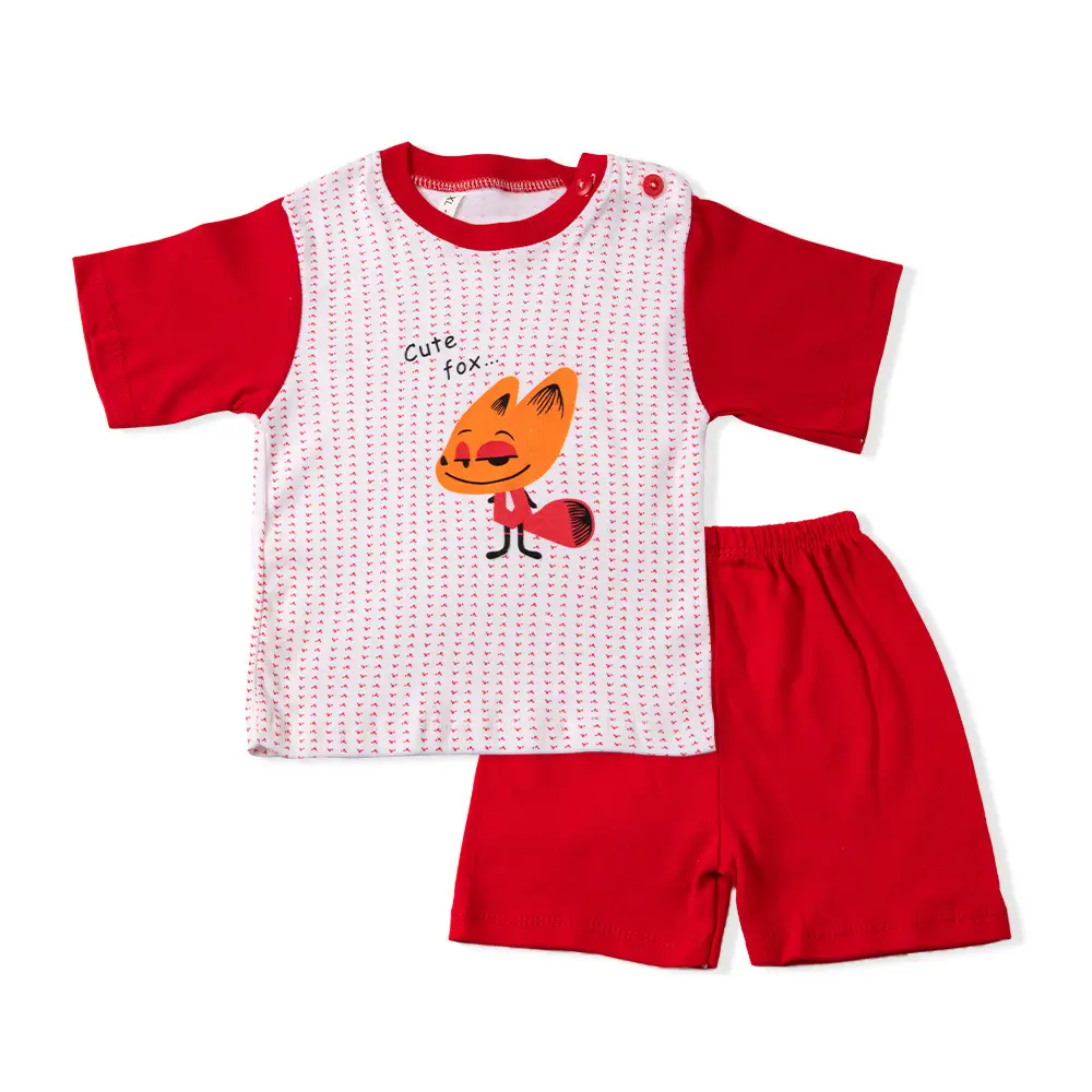 Newborn Baby T-Shirt Shorts Set Orange White Cotton 0-12M - Image 7
