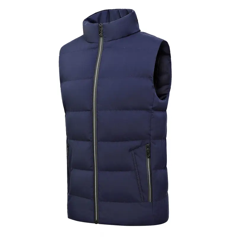 Men Navy Blue Puffer Vest Youth Large Size