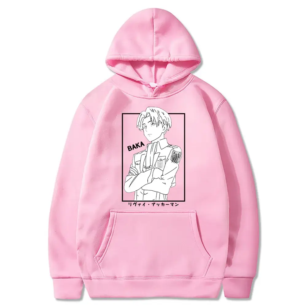 Pink Cross-Border Attack on Titan Hooded Sweatshirt for Men Women