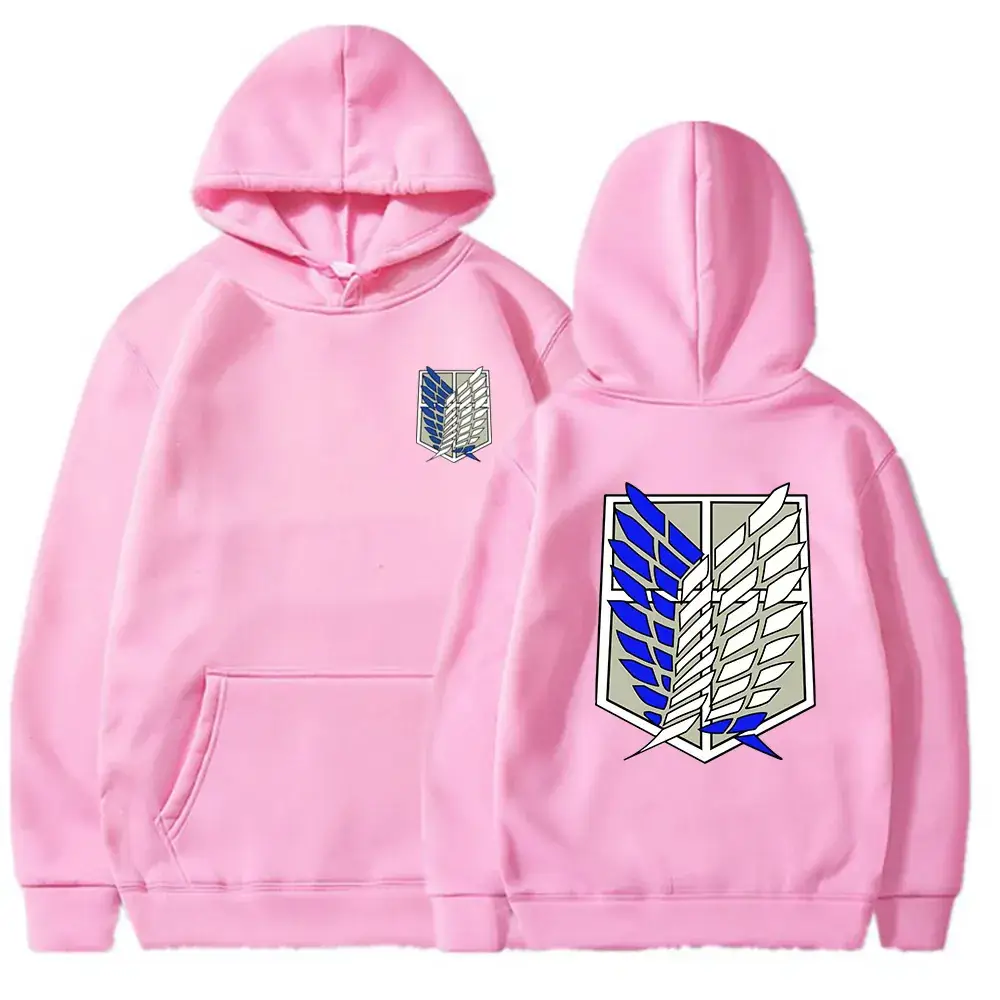 Pink Anime Attack Hooded Sweatshirt for Men Women
