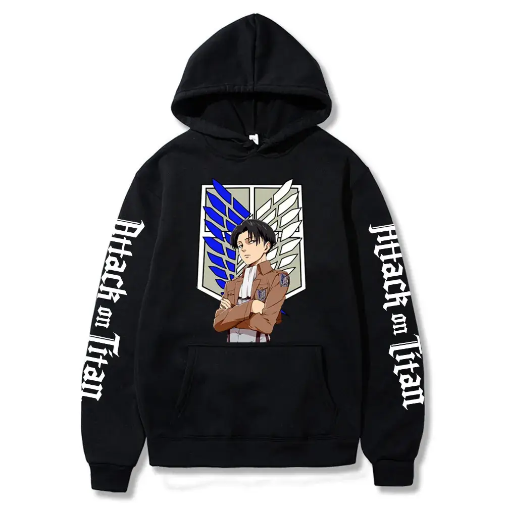 2021 Attack Levi Akaman Printed Hooded Sweater Yellow