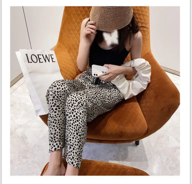 Leopard Print Wide Leg Pants Women 2022 Summer - Image 5