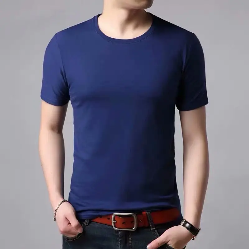 Men White Cotton T-Shirt Round Neck Summer Wear