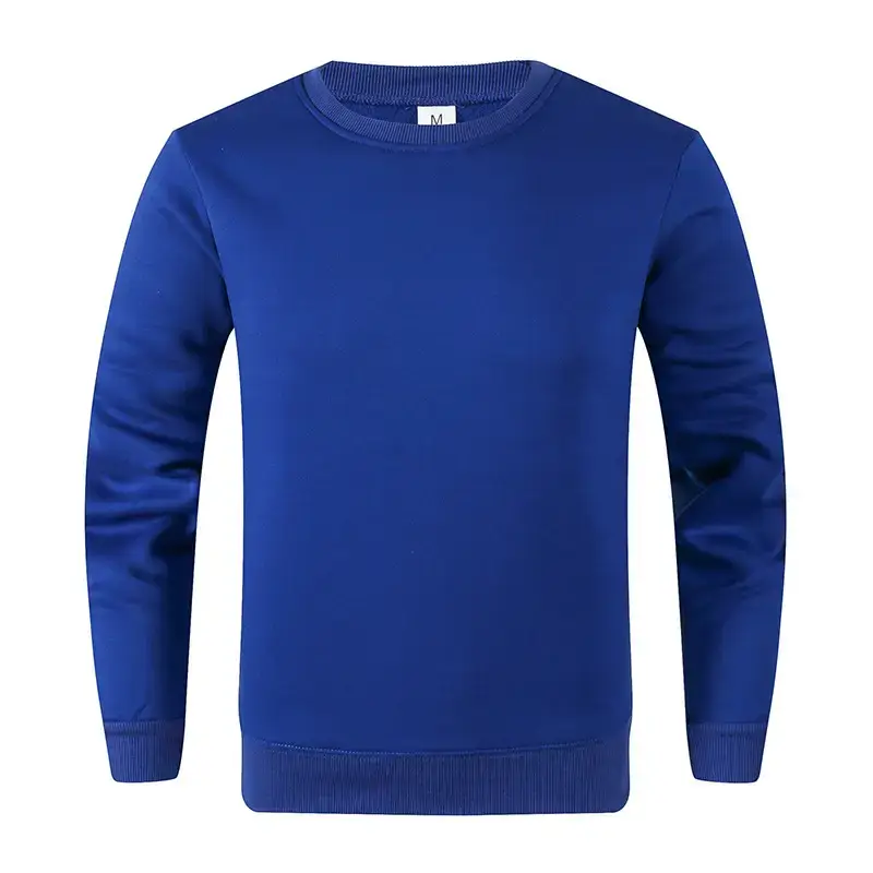 Blue Crewneck Sweatshirt Unisex Fleece Loose Fit — feature 8