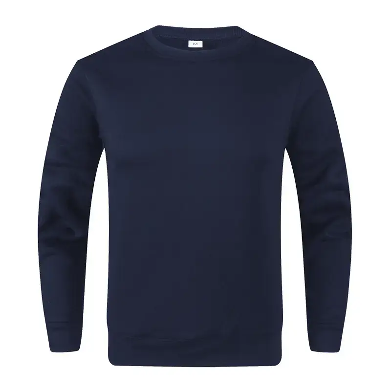 Blue Crewneck Sweatshirt Unisex Fleece Loose Fit — feature 9