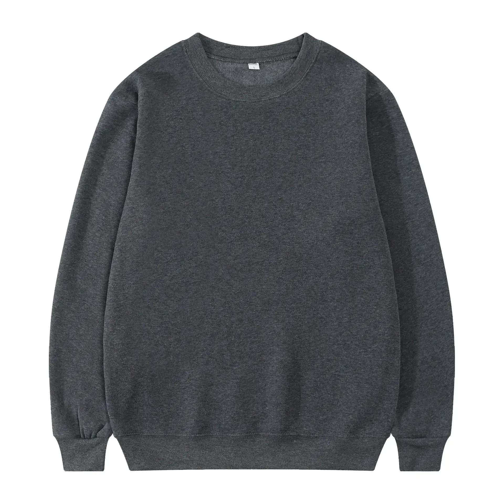Blue Crewneck Sweatshirt Unisex Fleece Loose Fit - Image 11