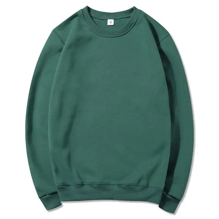 Blue Crewneck Sweatshirt Unisex Fleece Loose Fit - Image 13
