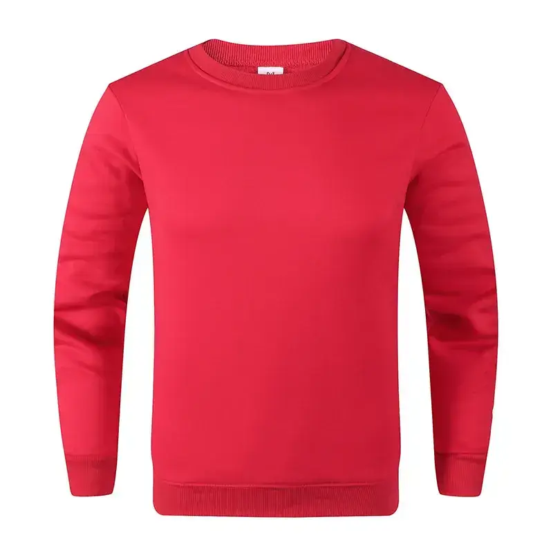 Blue Crewneck Sweatshirt Unisex Fleece Loose Fit - Image 3